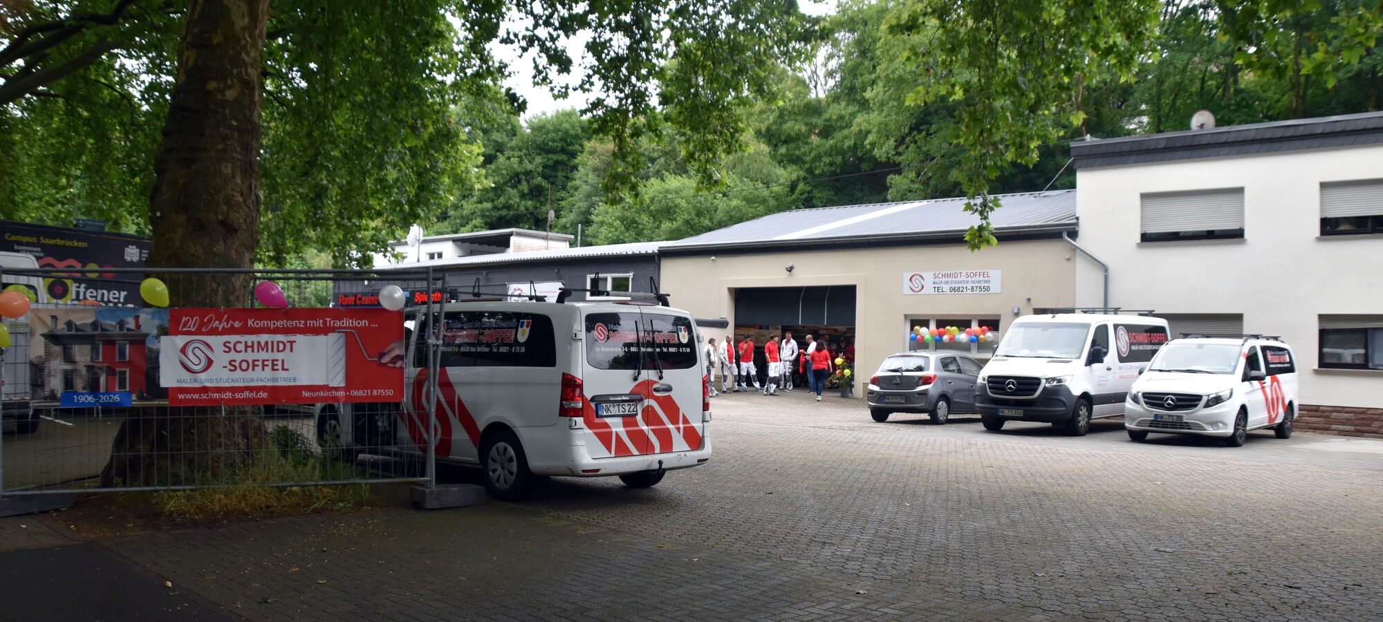Betriebshof der Schmidt-Soffel GmbH am Tag der Jubiläumsfeier